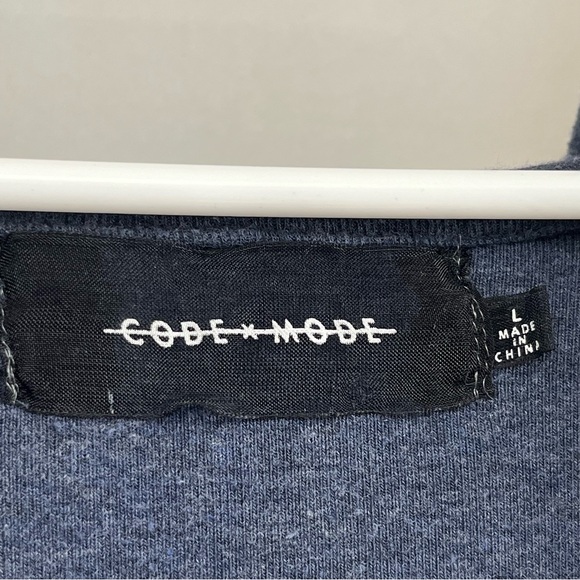 Code x Mode hooded cardigan - open front - size Large blue slate - Picture 6 of 7